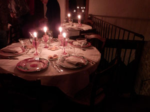 dîner-de-fête les tables d'hôtes de fête dans la maison d'hôtes le Roc sur l'Orbieu en Pays Cathare