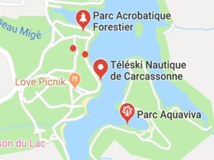carte-du-lac-de-Cavayère Activités au lac de Cavayère Location de vacances Gîtes Le Roc sur l'Orbieu